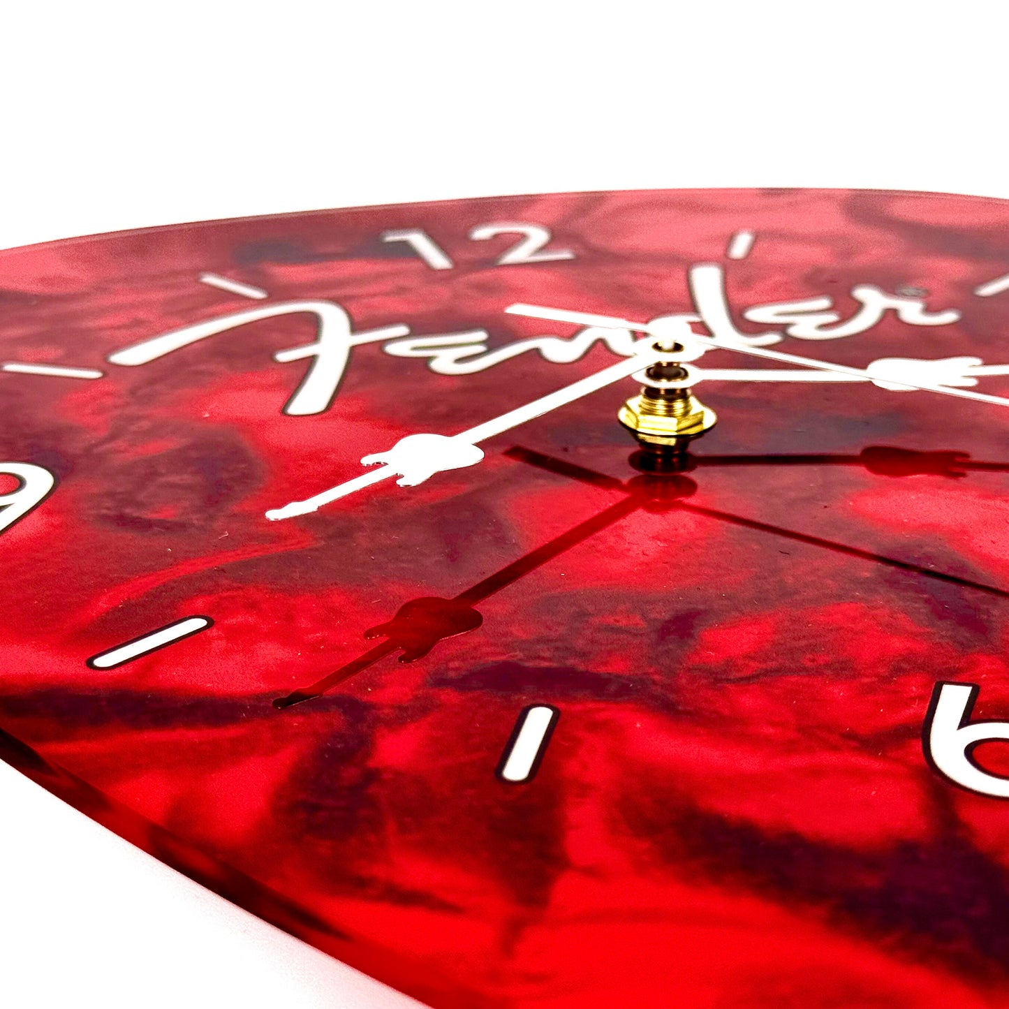 Fender Guitar Pick Wall Clock x Red