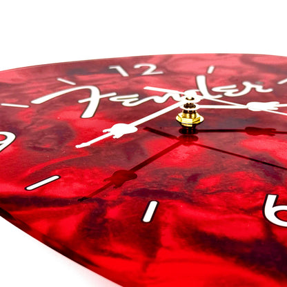 Fender Guitar Pick Wall Clock x Red