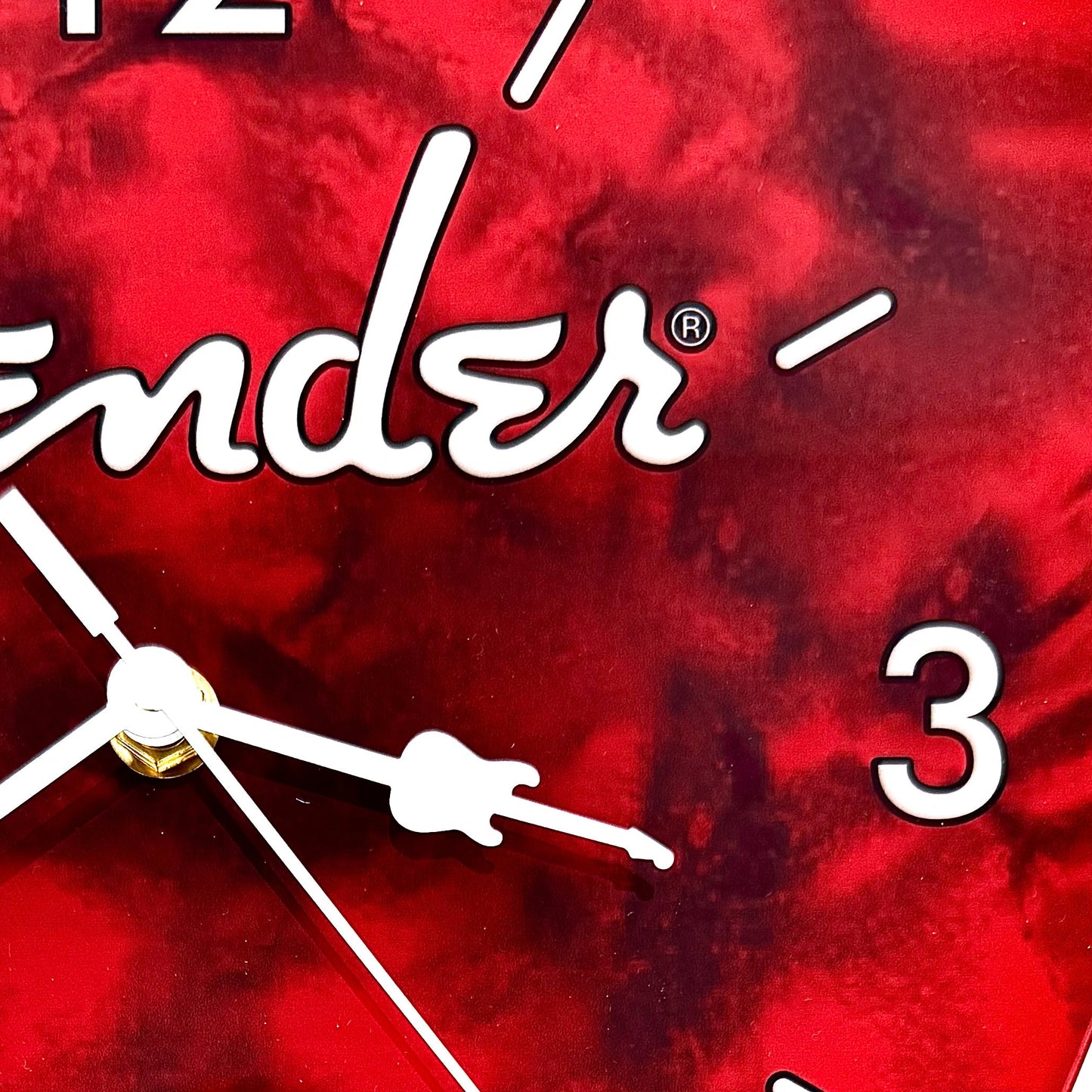 Fender Guitar Pick Wall Clock x Red